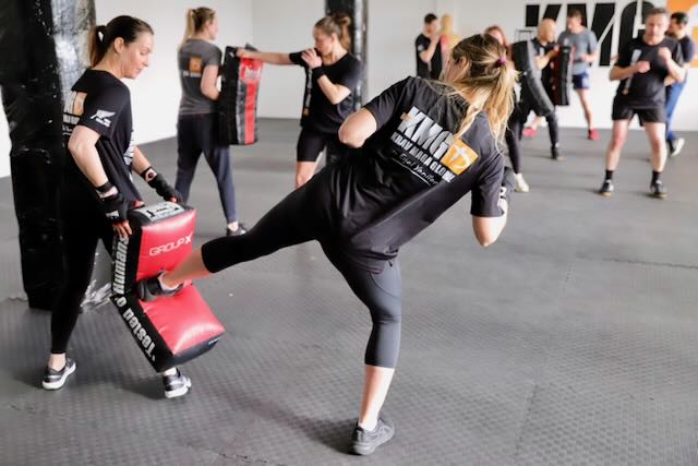 Women building confidence and decision-making through Krav Maga training