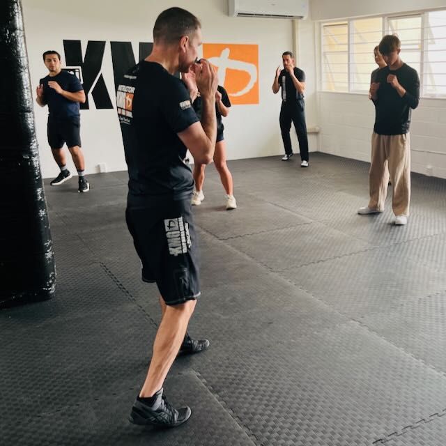 Students during a Krav Maga beginners class at Krav Maga Auckland, North Shore