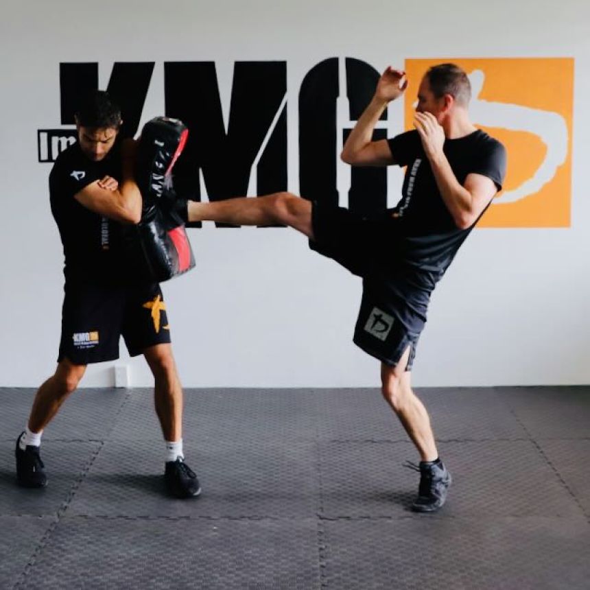 Instructor Aaron and Instructor Brad training at Krav Maga Auckland, Birkenhead