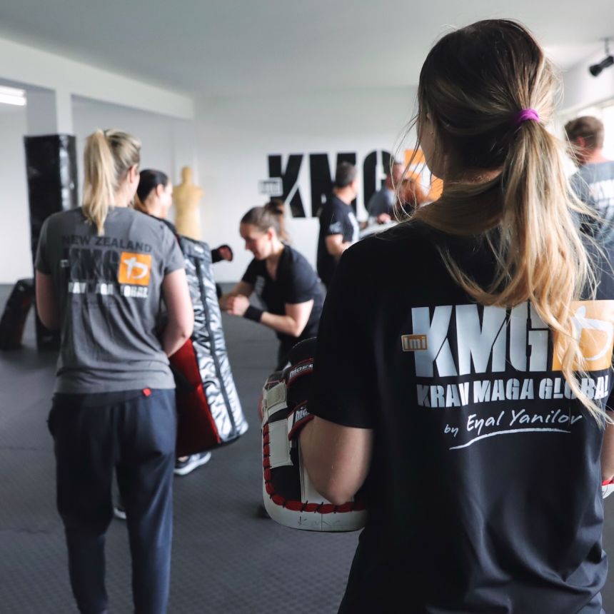Group of women training together in KMG self-defence class in New Zealand