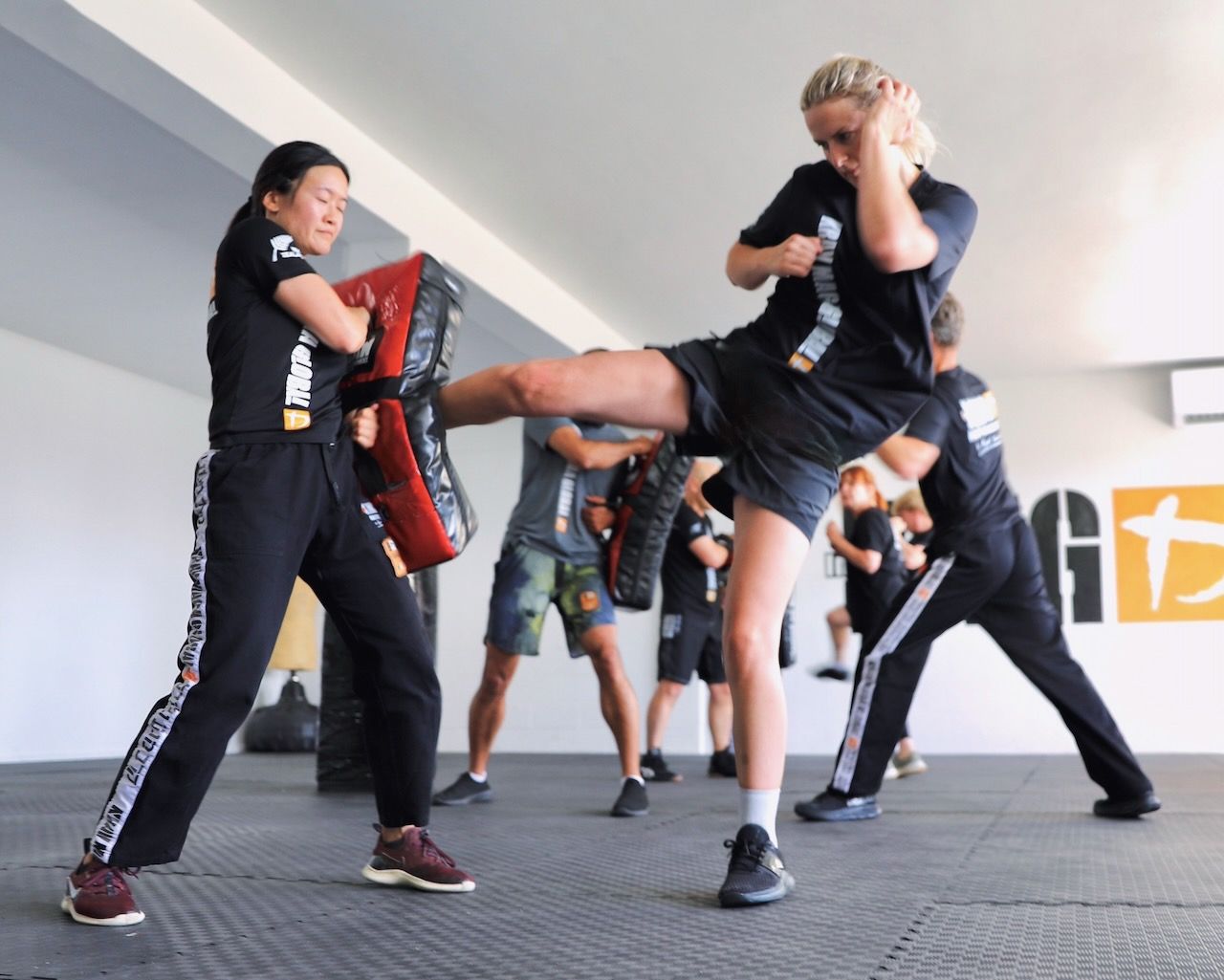 Krav Maga classes on Auckland’s North Shore with students training in a group class
